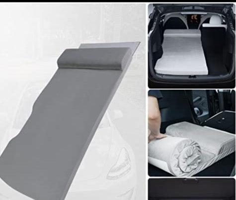 Portable, Foldable, and Space Saving CertiPUR Memory Foam Camping Mattress with Built In Pillow for Tesla Model 3, Y, & X (One Person Use)