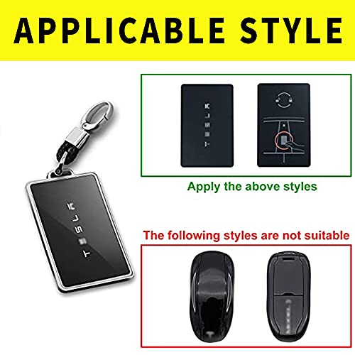 TPU Key Card Holder Case Compatible with Tesla Model 3,Key Protector Cover Accessories Including Key Chain, Pink
