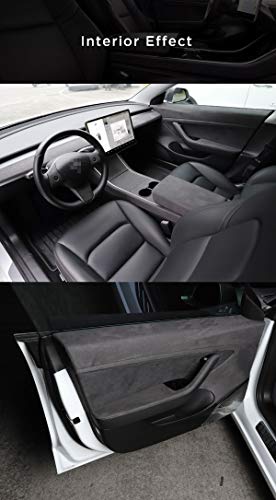 Gray Alcantara Suede Inner Door Handle Wrap/Sticker for Tesla Model 3 2017-2021+