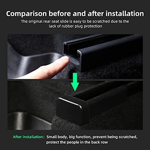 Anti-Kick Soft Rubber Plugs for Rear Seat Slide Rails for Tesla Model 3 & Model Y
