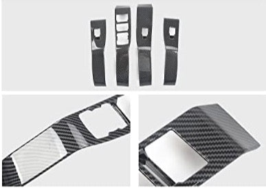 Carbon Fiber Door Handle Window Lift Button Covers for Mustang Mach E