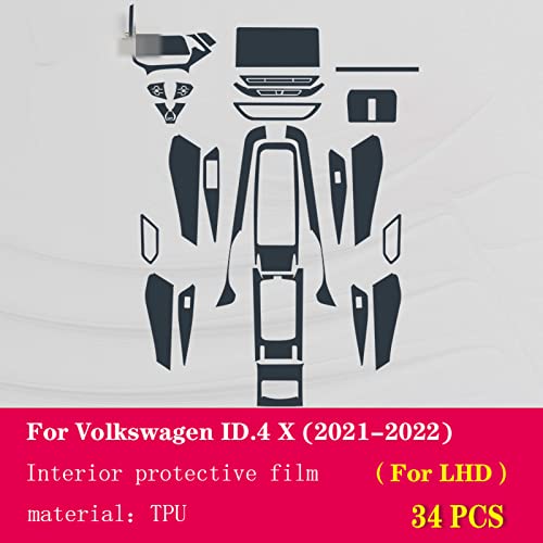 Car Interior Center Console Transparent TPU Protective Film Anti-Scratch Repair Film Accessories, for Volkswagen ID.4 2021-2022