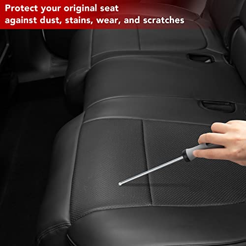 Tesla Model Y Leather Seat Extender Cushion Pad for Front and Rear Seats (Black)