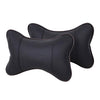 Car Neck Pillows Both Side Pu Leather 2pieces Pack Headrest Fit for Most Cars Filled Fiber Universal Car Pillow (Black)
