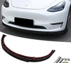 3 Piece Front Bumper ABS Lip Splitter for 2020-2022 Tesla Model Y (Matte Black)