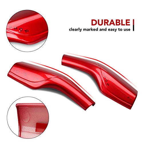 Tesla Model 3 Model Y Gear Shift Cover Steering Wheel Accessories ABS Plastic Glossy Red