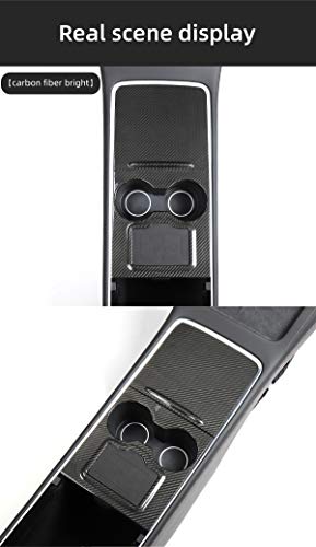 100% Real Glossy Carbon Fiber Center Console Overlays for 2021-2023 Tesla Model 3 & Y