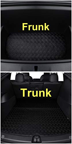 Floor Liner Fit for Tesla Model Y 2020 2021 Fully Embedded No Edge Customized Floor Mat Frunk Trunk Blanket-Non-Slip Waterproof Car Carpet Protect All Weather (Black)
