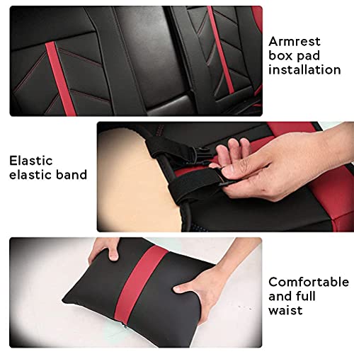 Front & Rear Seat Covers with Headrest Backrest Cushions for Chevy Chevrolet Bolt EV EUV Car Seat Cover Luxury PU Leather Sporty Breathable Comfortable Black