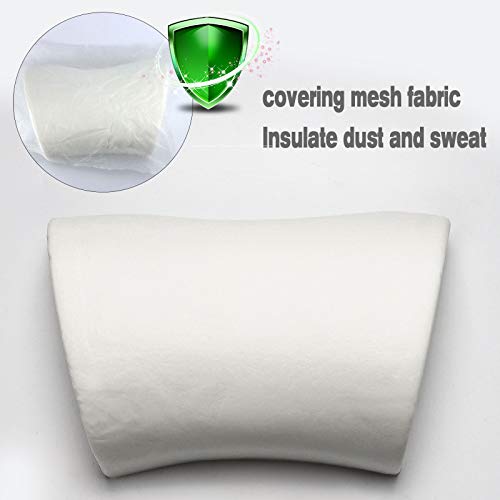 Neck Pillow Microfiber Leather car headrest Using High Elastic Polyurethane Foam Compatible with Tesla (White )
