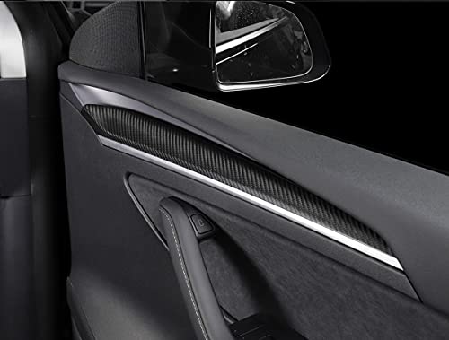 2021-2022 Tesla Model 3 Real Matte Carbon fiber Door Panel Cover