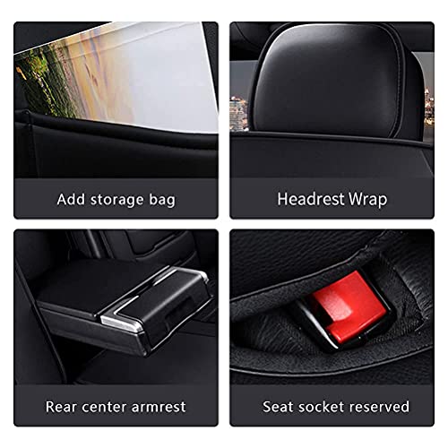 Front & Rear Seat Covers for Chevy Chevrolet Bolt EV EUV Car Seat Cover Luxury PU Leather Comfortable Wear Resistant Black×Red