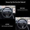 Tesla Model 3 & Model Y Steering Wheel Cover Combo With Gear Shift Covers,Steering Wheel Accessories Carbon Fiber Style Cover Gear Shift Covers Carbon Fiber Inner Decoration for Tesla Model 3 Model Y