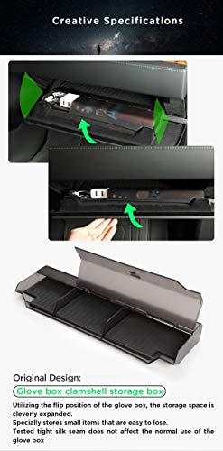 TESLA MODEL S MODEL X 2017-2022 Glove box clamshell storage box Car central control storage box (Glove box clamshell storage box)
