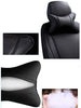 Car Neck Pillows Both Side Pu Leather 2pieces Pack Headrest Fit for Most Cars Filled Fiber Universal Car Pillow (Black)