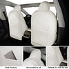 SuperVibe Auto Full Coverage Faux Leather Custom Car Seat Covers Full Set Fit for 2020 2021 Tesla Model Y (White)