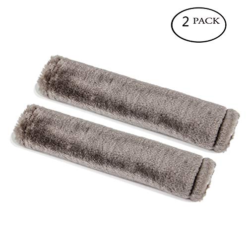 Soft Faux Sheepskin Seat Belt Shoulder Pad for a More Comfortable Driving, Compatible with Adults Youth Kids - Car, Truck, SUV, Airplane,Carmera Backpack Straps 2 Packs Light Gray
