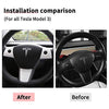 Steering Wheel Wrap Kit for Tesla Model 3 & Y Steering Wheel Protector Decoration White 3 Pcs