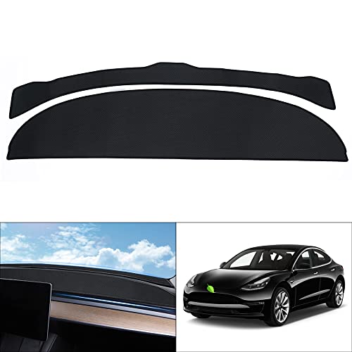 Custom Fit for Dash Cover Mat Tesla Model Y 2020 2021 2022 Interior Accessories Ice Fabric Nonslip Dashboard Mat No Glare Windshield Protector Black