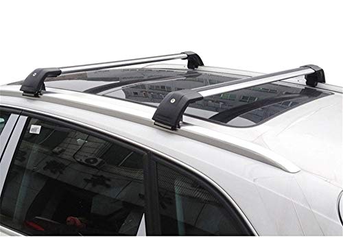 2Pcs Lockable Roof Rack Cross Bars Crossbar Baggage Luggage Rack Aluminum Fit for VW Volkswagen ID.4 2020 2021 - Silver