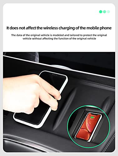 Anti-Skid Silicone Charging Pad for Tesla Model 3 & Y(Translucent White)