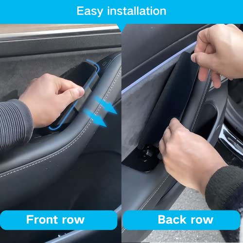 Tesla Model 3 & Model Y Door Side Storage Box Handle Pocket Armrest Flocked Passenger Storage Tray Container 4Pcs