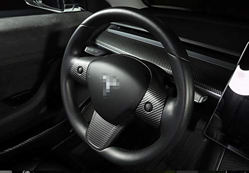 Steering Wheel Frame/Trim for 2017-2022 Tesla Model 3 & Y (Matte Carbon Fiber Pattern)