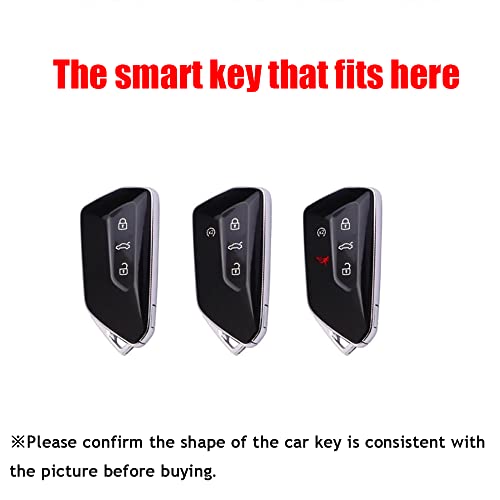 Custom Key Shells Accessories for Volkswagen ID.4 2021 2022 TPU Car Key Case Protector Remote Smart Key Cover Fob Case with Key Chain(silver)