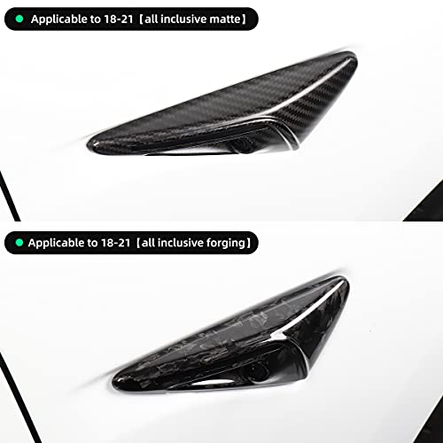 Carbon Fiber Side Camera Cover for Tesla Model 3 Model Y 2018-2021 MODELX S Exterior Accessories All Inclusive Protective Cover (Forged Marble Bright)