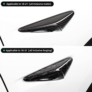 Carbon Fiber Side Camera Cover for Tesla Model 3 Model Y 2018-2021 MODELX S Exterior Accessories All Inclusive Protective Cover (Forged Marble Bright)