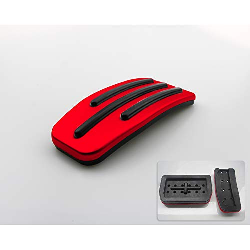 2PCS Aluminum Alloy Footrest Pedals Cover for 2018-2022+ Tesla Model 3 Model Y Anti-Slip Accelerator Brake Foot Pedal (Red)