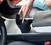 Car Silicone Trash Can with Lid Car Cup Holder Trash Bin Auto Vehicle Car Garbage Can Bin Use in Auto Home Office (Black)