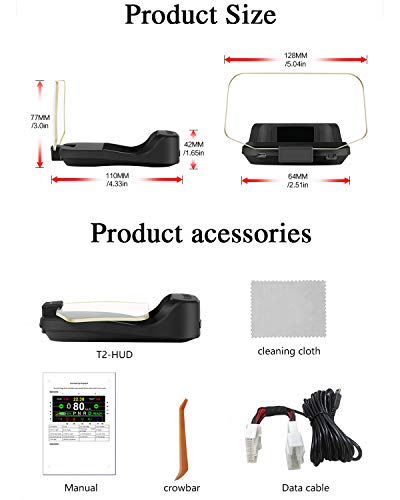 4.2 Inch TFT LCD Digital Smart Gauge Heads Up Display with Speed, Clock, Gear, Battery Power, Mileage and Other Raw Data for Tesla Model 3 & Y