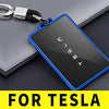 TPU Key Card Holder Case Compatible with Tesla Model 3,Key Protector Cover Accessories Including Key Chain, Blue