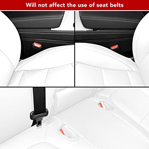 Tesla Model Y Leather Seat Extender Cushion Pad for Front and Rear Seats (White)