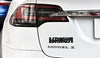 Automotive 3D Alloy Plaid Badge Sticker Mark Car Emblem Plaid Badge Compatible with Tesla Tail Box Badge Sticker (Matte Black