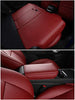 All Weather Synthetic Leather Comfortable Seat Covers for 2020-2022 Tesla Model Y (Wine Red)