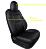 Seat Cover Fit for Tesla Model Y 2020 2021 Airbag Compatible Synthetic Leather Car Seat Cushion Protector All Weather Water-Proof Customized (Black)