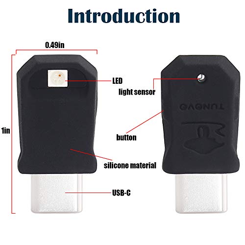 Mini USB C LED Night Lamp 8 Color RGB Atmosphere Lamp USB Type C Ambient Light Car Interior LED Lighting Replacement Compatible with Tesla Model Y Model 3 USB-C Backseat Ports