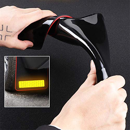 Car Mud Flaps Fit for Jaguar I-pace, PVC Soft Material Mud Guards with Splash, Scratch and Abrasion Resistance,4 Pcs (Yellow Reflective Strip)