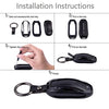 Premium Compatible with Tesla Key Fob Cover for Model X - Aircraft Aluminum Flip Key Protection Case with Leather Keychain - Keyfob Holder Fits for Tesla (Model X, Gray)