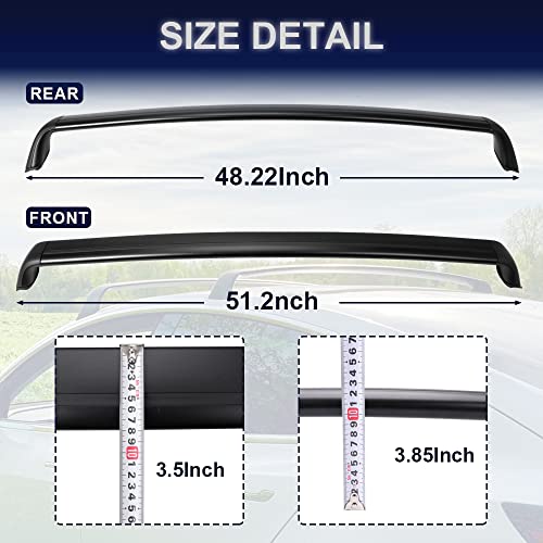 Noiseless Cross Bar Fits for Tesla Model Y 2020 2021 2022 Roof Rack Mechanism Black Matte Aluminum Anti-Corrosion Crossbars