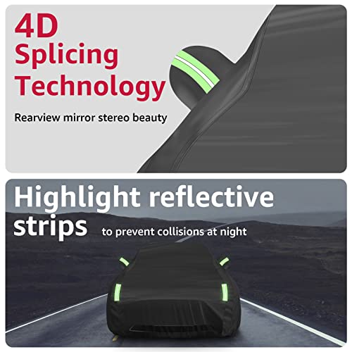 Tesla Model Y Car Cover All-Weather UV Protection Full Exterior Accessories with Charge Port Opening & Ventilated Mesh for Model Y 2020 2021 2022 2023 Gen 2