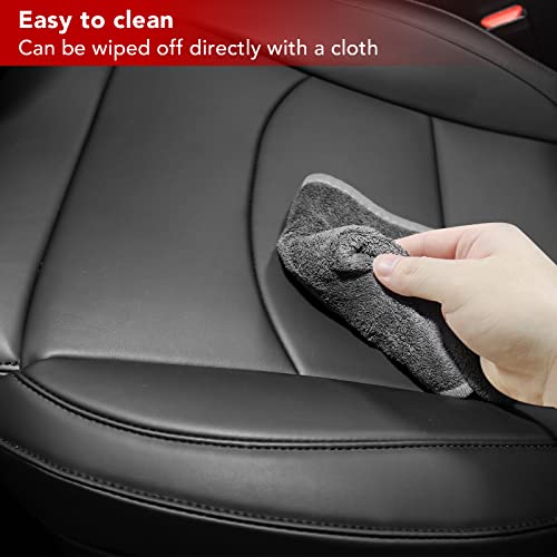 Tesla Model Y Leather Seat Extender Cushion Pad for Front and Rear Seats (Black)