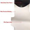 White Leather & Carbon Fiber Steering Wheel Cover Hand-Stitch on Wrap Fit for Tesla Model 3 & Y