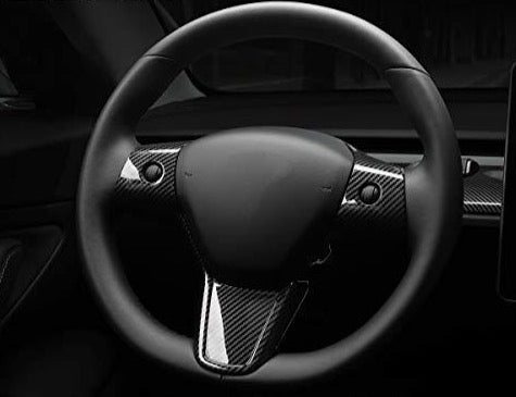 Steering Wheel Frame/Trim for 2017-2022 Tesla Model 3 & Y (Gloss Carbon Fiber Pattern)