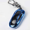 Tesla Model X Key Fob Case, Premium TPU Remote Control Smart Key Fob Holder key case Flip Key Protection with Key Chain (Blue)
