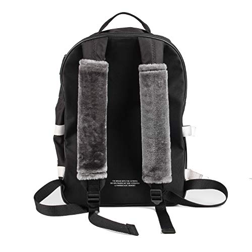 Soft Faux Sheepskin Seat Belt Shoulder Pad for a More Comfortable Driving, Compatible with Adults Youth Kids - Car, Truck, SUV, Airplane,Carmera Backpack Straps 2 Packs Dark Gray