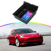 Center Console Organizer Compatible with 2021 Latest Tesla Model Y Model 3 Accessories Insert ABS Black Materials Tray Armrest Secondary Storage Box (Red)