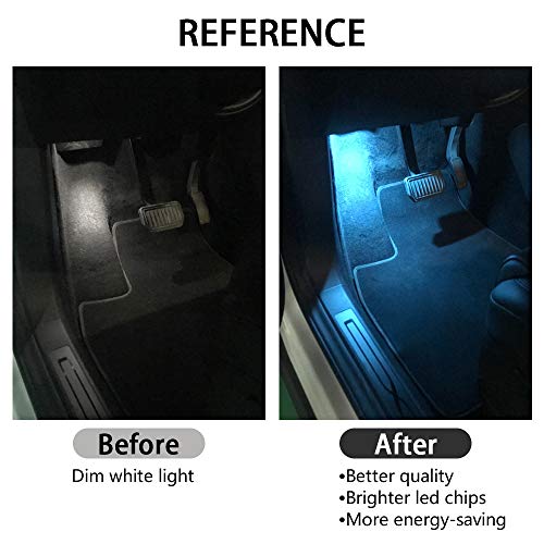 Car Interior LED Car Door Light Upgrade Lighting Replacement Ultra-bright Easy-Plug with Prying Tool Compatible Kit Glitter Lamp for Tesla Model 3 Model S Model X Model Y (ICE BLUE 4PCS)